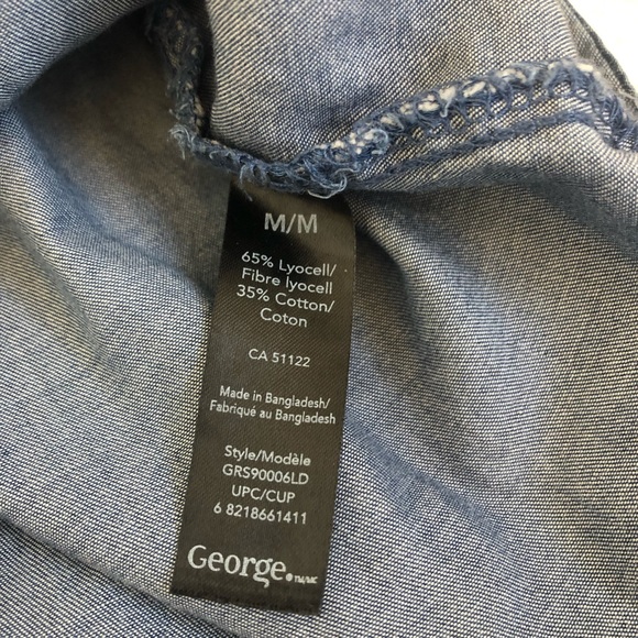 GEORGE denim style tie-back top - Picture 7 of 8
